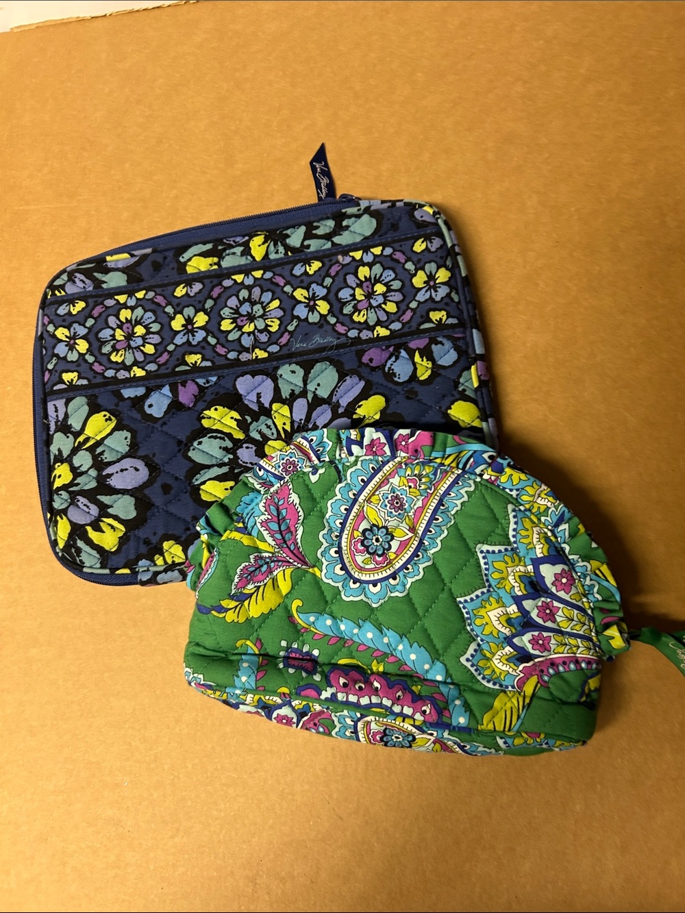 Vera Bradley Quilted Paisley Cosmetic Pouch & Floral IPad case